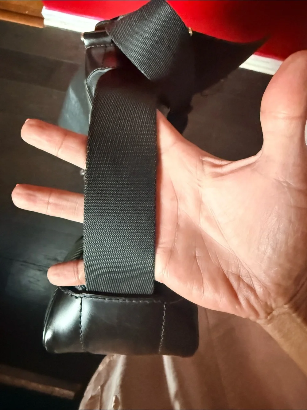 Louis Vuitton Black Leather Messenger Bag